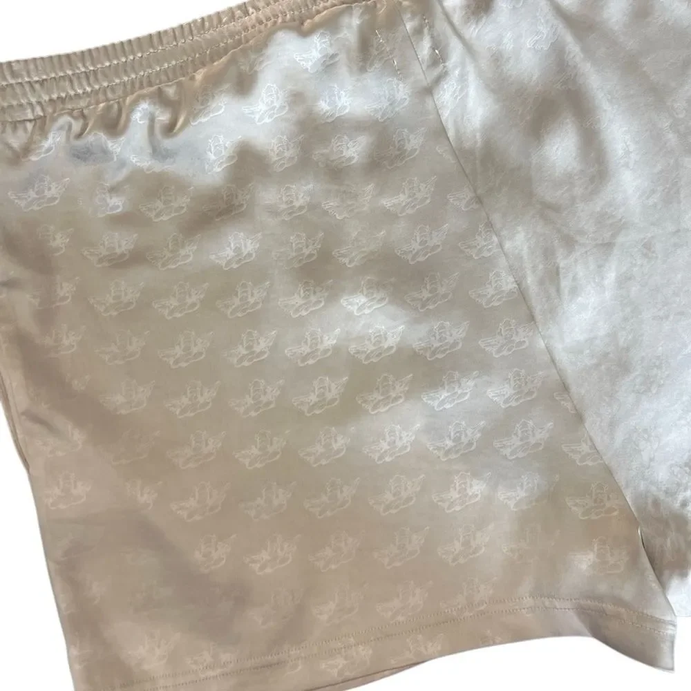 Boys Lie Satin Lounge Shorts all-over cherub print Size XXL - Picture 9 of 16